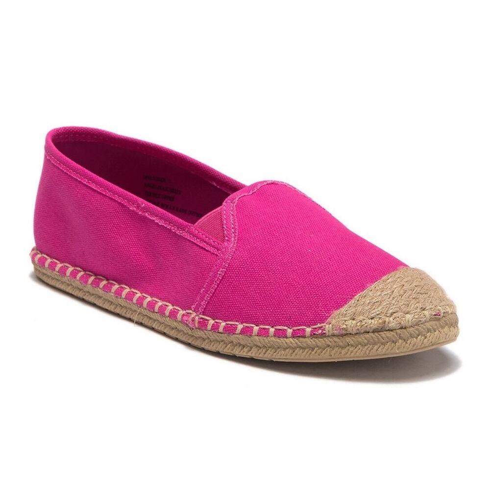 MIA Girls Slip On Cap Toe Espadrille Flats Angelica Size US 2 Pink Canvas